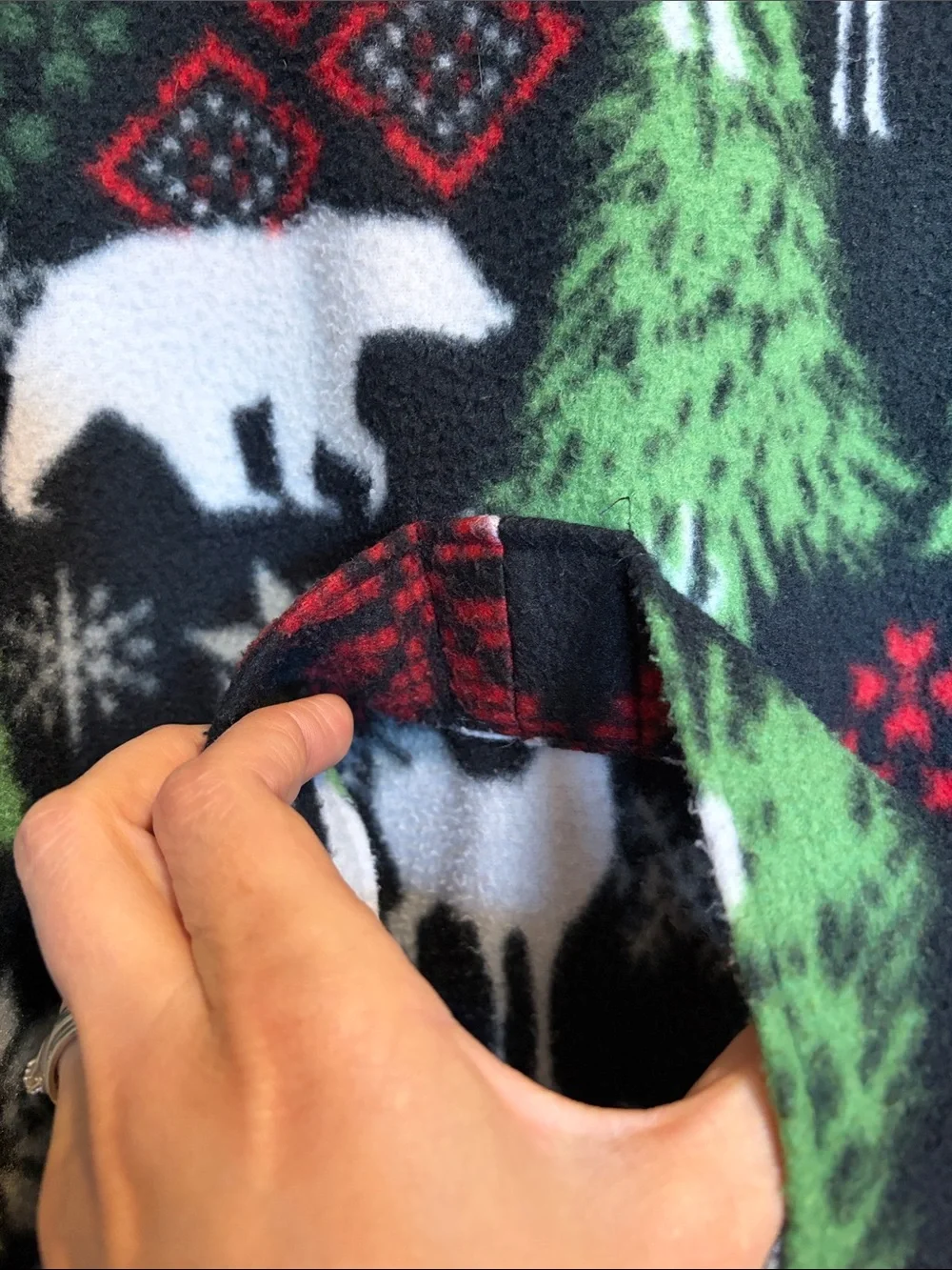 Handmade Kids Hooded Holiday Fleece Robe -